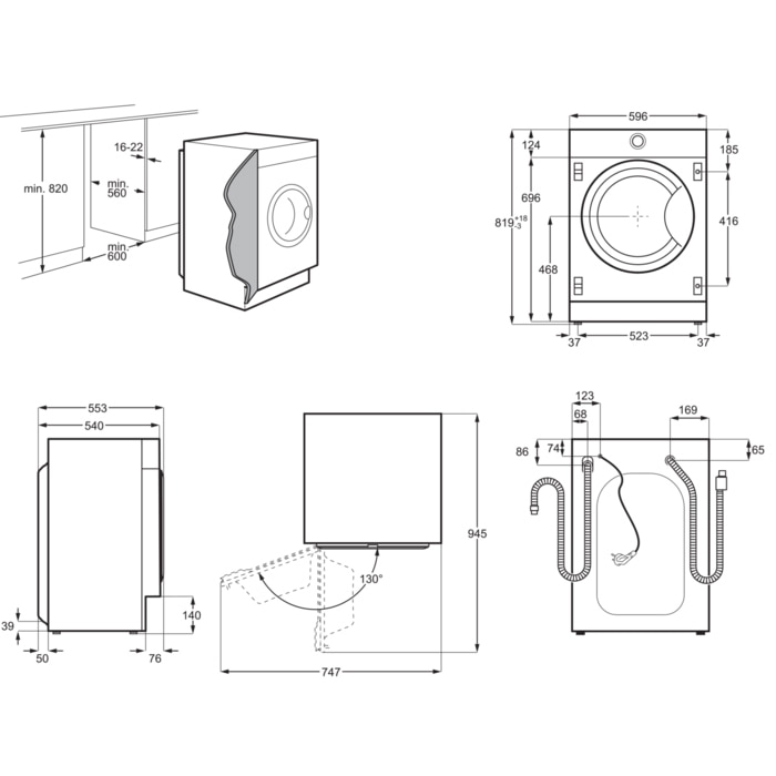 Masina de spalat rufe cu uscator incorporabila Electrolux EW7W368SI, Spalare 8 kg, Uscare 4 kg, 1550 RPM. Clasa B, PerfectCare700, DualCare, SensiCare, SteamCare, Display LCD, Alb