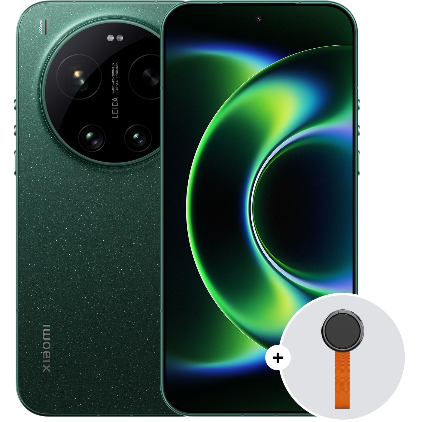 Telefon mobil Xiaomi 17 Ultra, 5G, 16GB RAM, 512GB ROM, Verde + Woven Strap Ring Stand