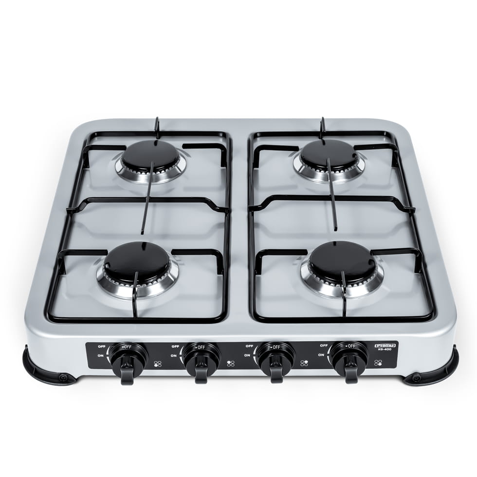 Aragaz pe gaz Promis KG400, 4 arzatoare, argintie, 50x11x50cm