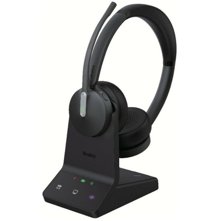 Casti wireless Yealink WH64 Hybrid Dual Teams, Bluetooth/DECT, negru