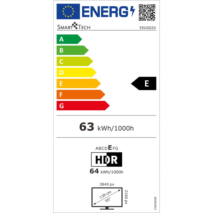 Televizor SmartTech LED 55UG02V, 139 cm, Smart WebOS, 4K Ultra HD, Clasa E