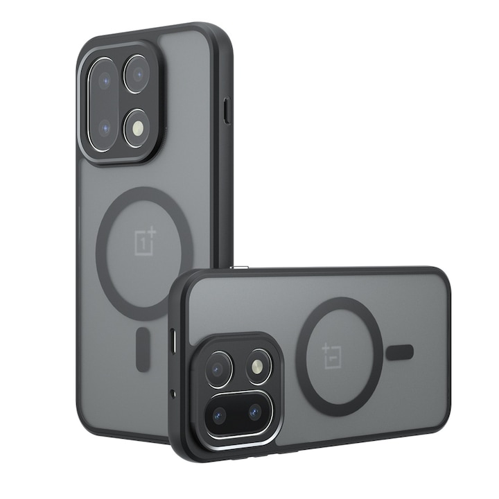 Husa pentru OnePlus 15 Daden® PureFrost MagSafe, Incarcare wireless, Protectie sporita, Anti-amprenta, Negru fumuriu
