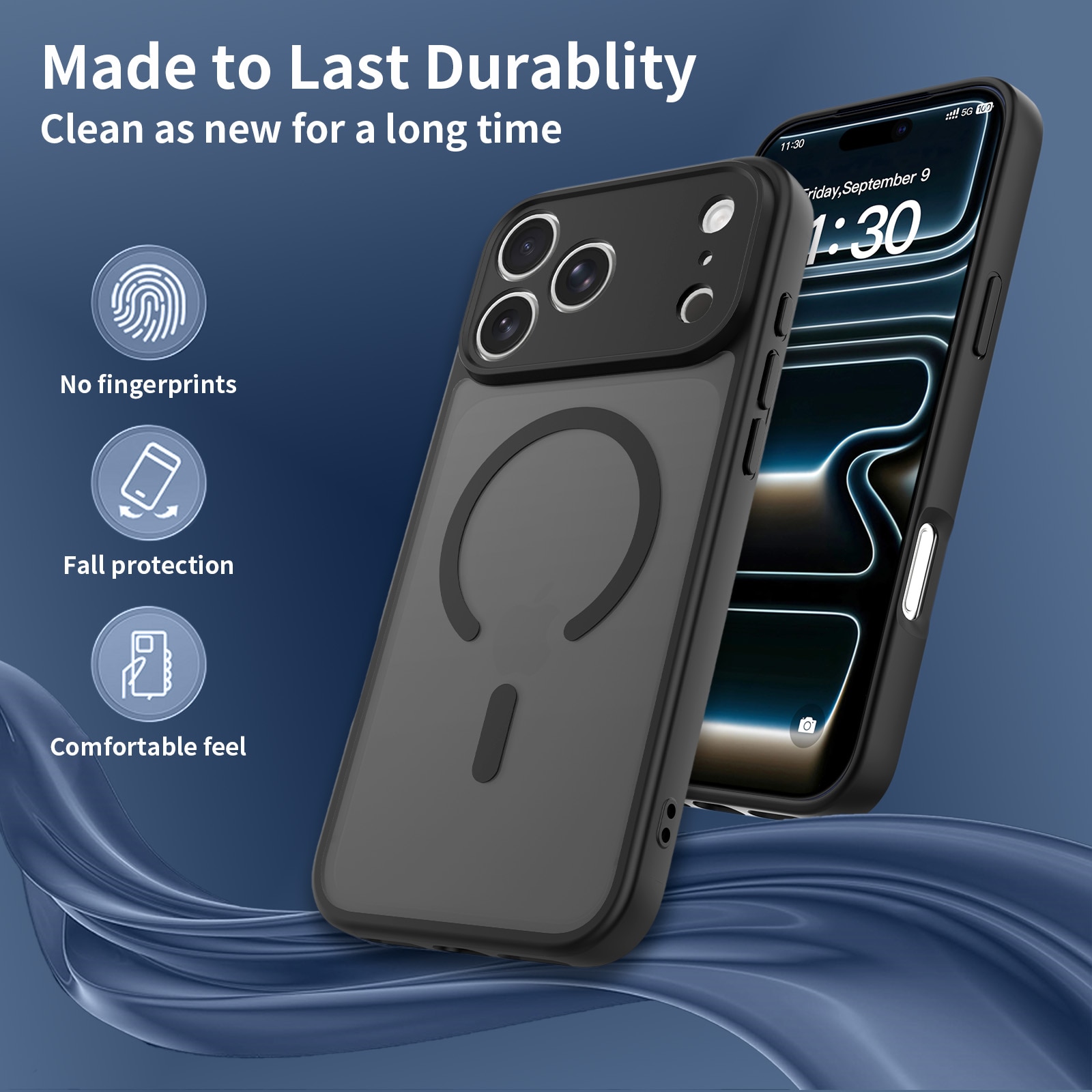 Husa de protectie pentru iPhone 17 Pro Max, Omelivon, MagSafe, Protectie completa, Anti-Soc, Decupaje Precise, Incarcare Wireless, Negru