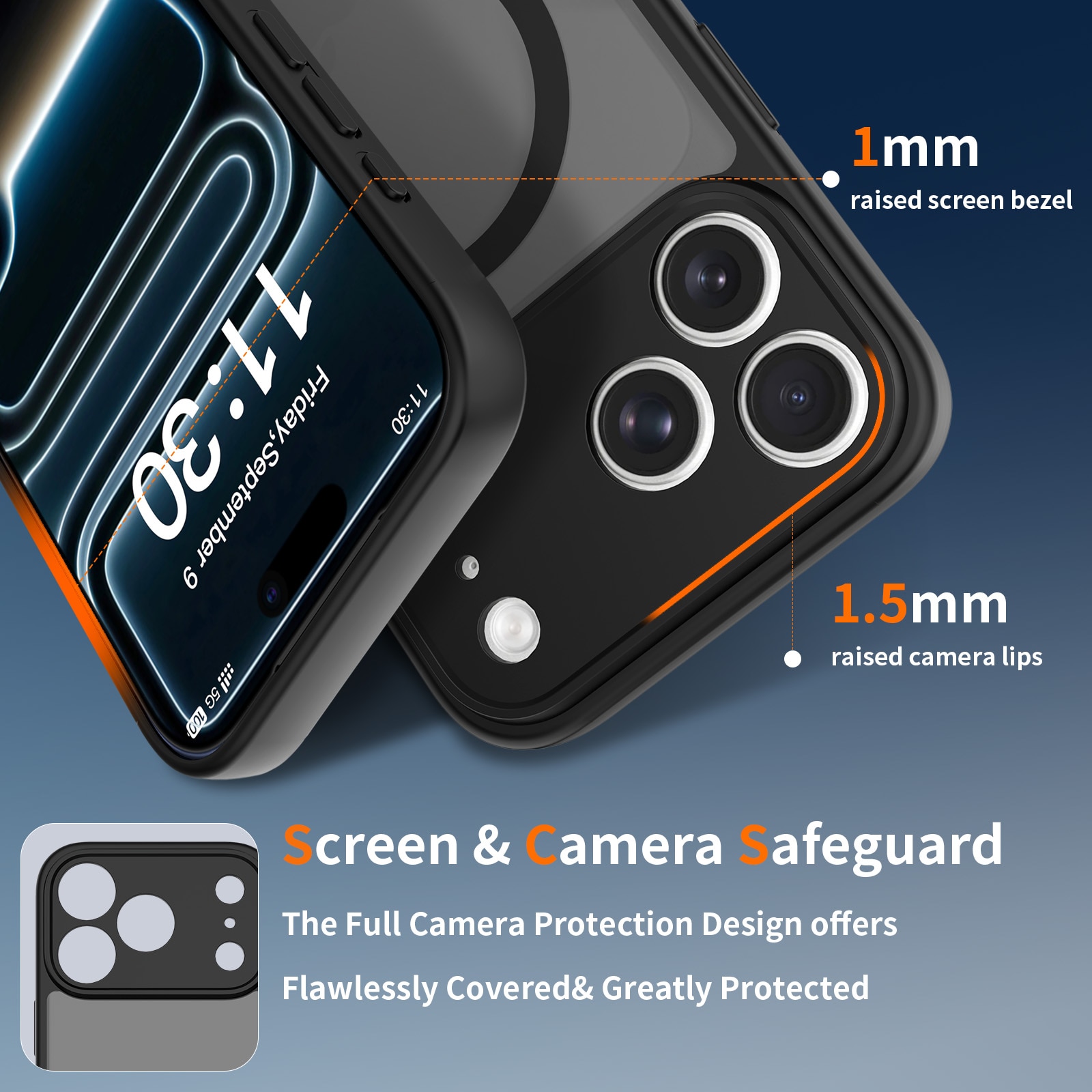 Husa de protectie pentru iPhone 17 Pro Max, Omelivon, MagSafe, Protectie completa, Anti-Soc, Decupaje Precise, Incarcare Wireless, Negru
