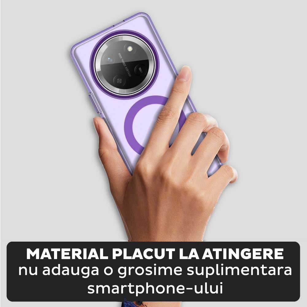 Husa pentru Honor Magic 7 Lite / X9c DaDen® CandyCase MagSafe, Antisoc, Incarcare wireless, Butoane protejate, Mov