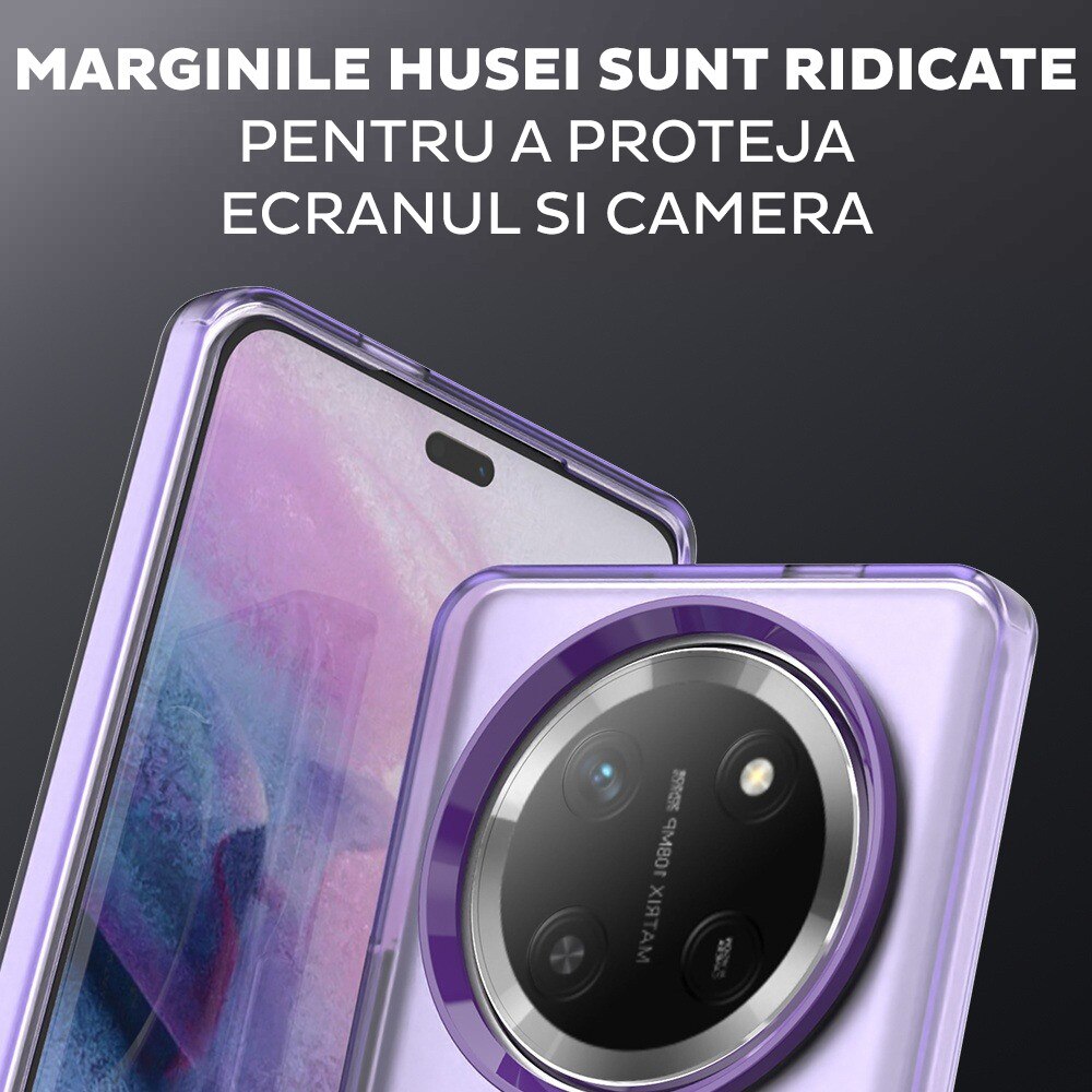 Husa pentru Honor Magic 7 Lite / X9c DaDen® CandyCase MagSafe, Antisoc, Incarcare wireless, Butoane protejate, Mov