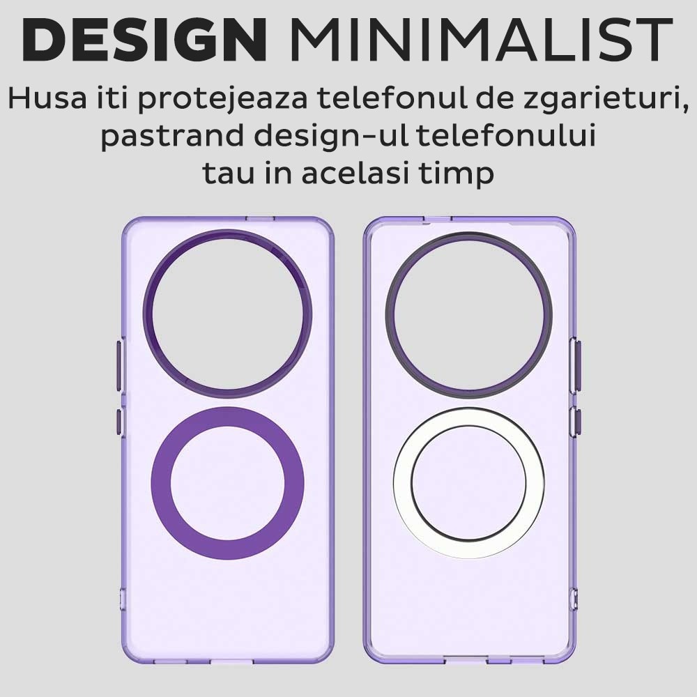Husa pentru Honor Magic 7 Lite / X9c DaDen® CandyCase MagSafe, Antisoc, Incarcare wireless, Butoane protejate, Mov
