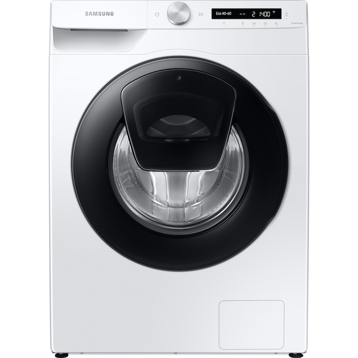 Masina de spalat rufe Samsung WW90T554DAW/S7, 9 kg, 1400 RPM, Clasa A, Add Wash, AI Control, Steam, Eco Bubble, Drum Clean, Motor Digital Inverter, Wifi, Smart Control, Alb