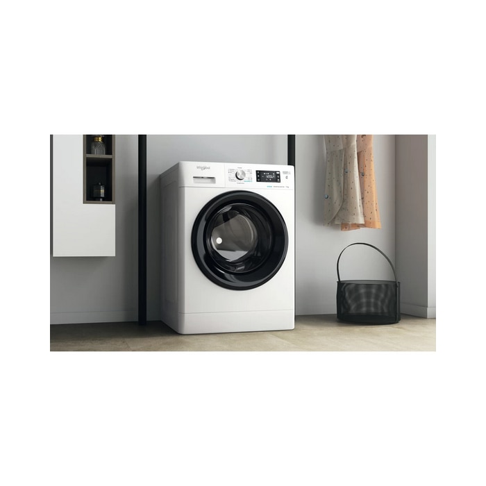 Masina de spalat rufe Whirlpool FreshCare+ FFB 7259 BV EE, 7 kg, 1200 rpm, Clasa B, Steam Refresh, Tehnologia al-6lea Simt, Motor Inverter, Alb/Negru