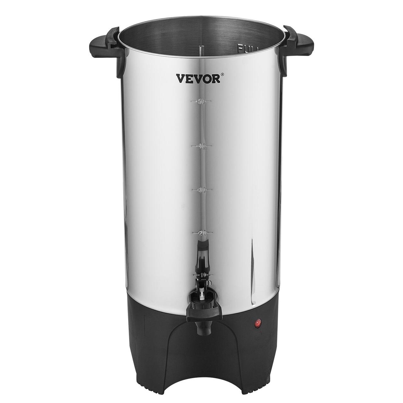 Cafetiera profesionala Vevor 7.4 l, 50 cesti, Inox, 1000 W