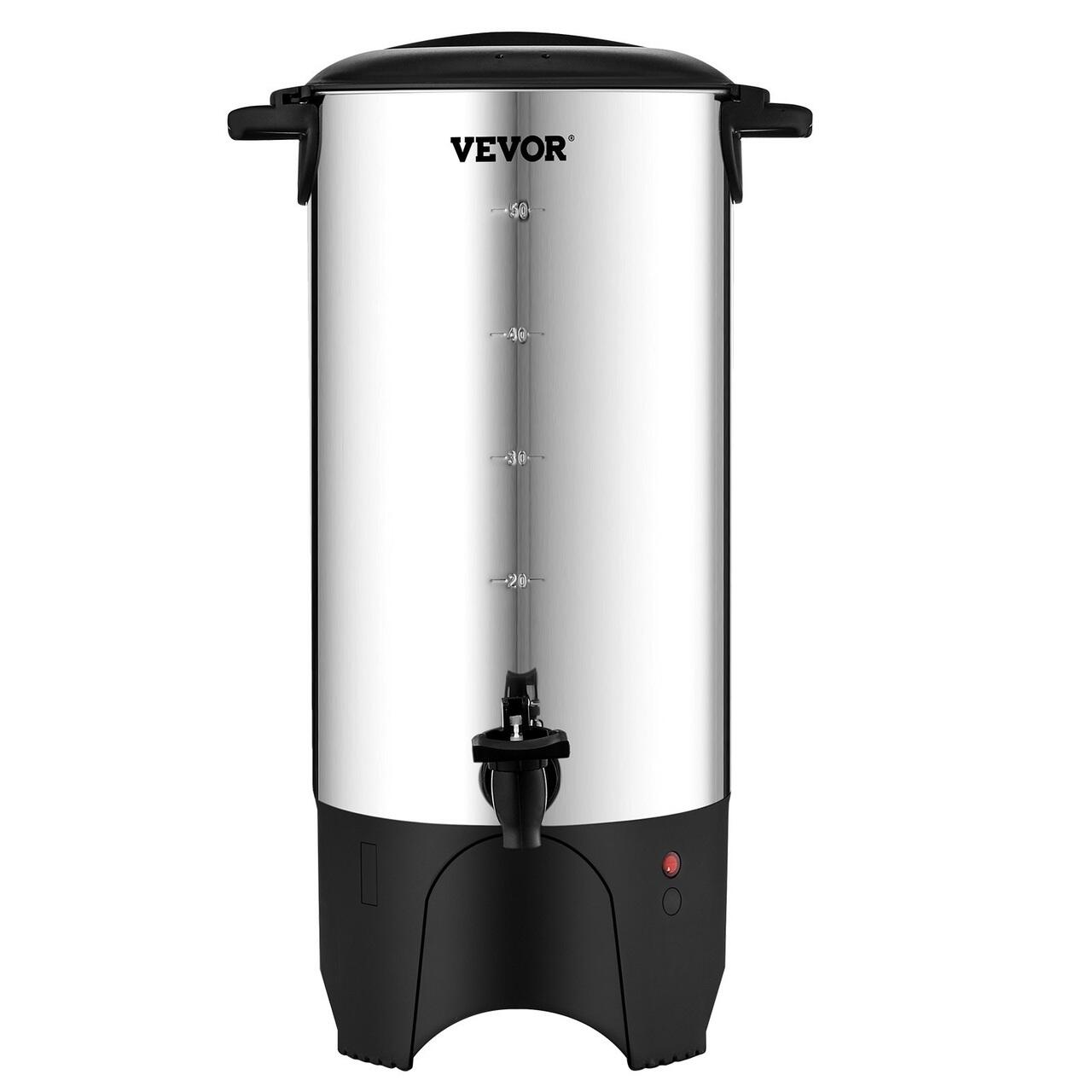 Cafetiera profesionala Vevor 7.4 l, 50 cesti, Inox, 1000 W