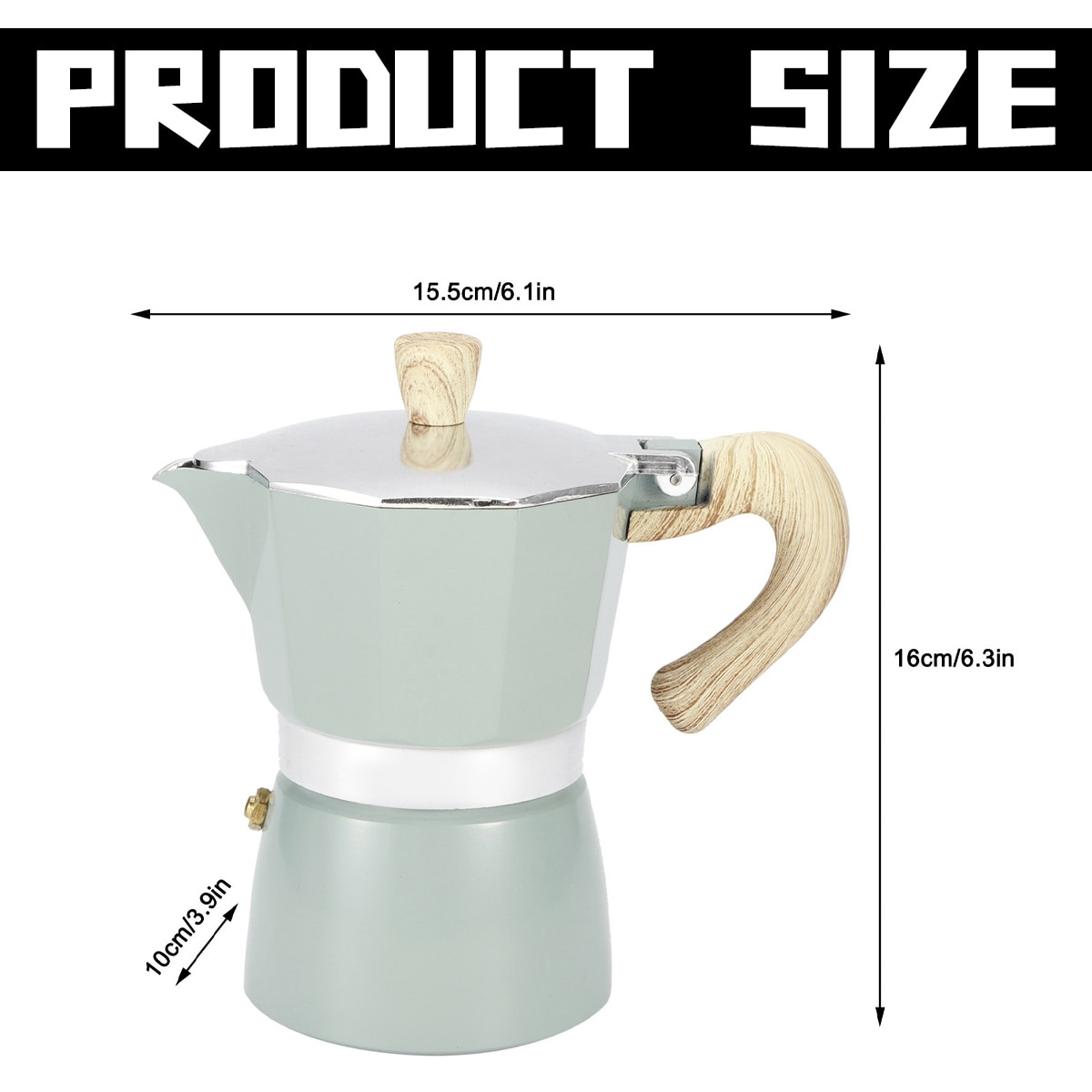 Cafetiere din aluminiu, capacitate 150ML/300ML, albastru lac, dimensiuni 15.5x16x10cm/17.5x19x10.5cm