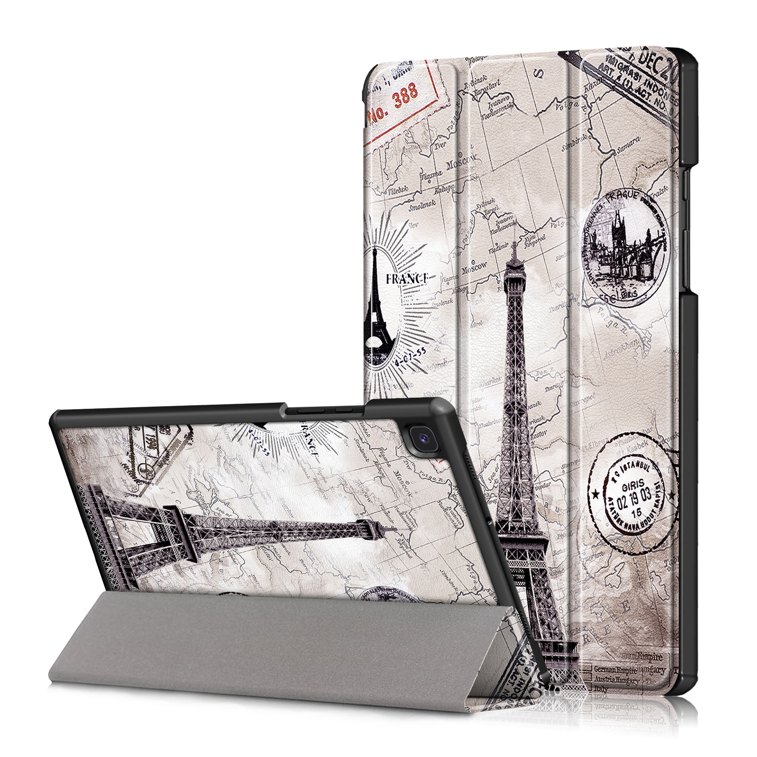Husa de protectie premium Natty Pell, compatibila cu Samsung Galaxy Tab A7 2020 (SM-T500/SM-T505/SM-T507) - Turnul Eiffel
