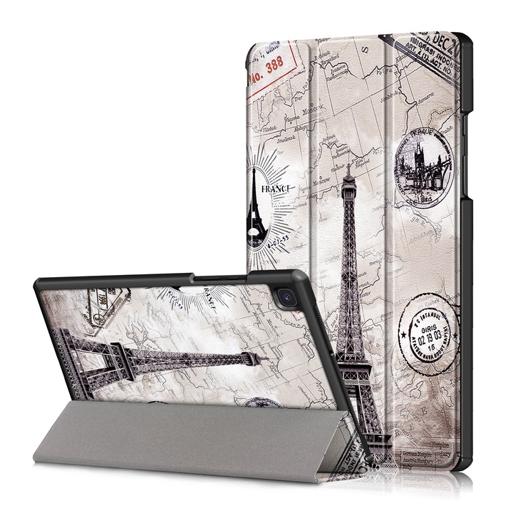 Husa de protectie premium Natty Pell, compatibila cu Samsung Galaxy Tab A7 2020 (SM-T500/SM-T505/SM-T507) - Turnul Eiffel