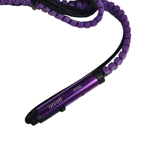 Casti cu microfon, tip fermoar X-Bass PRO pentru telefoane, Mov