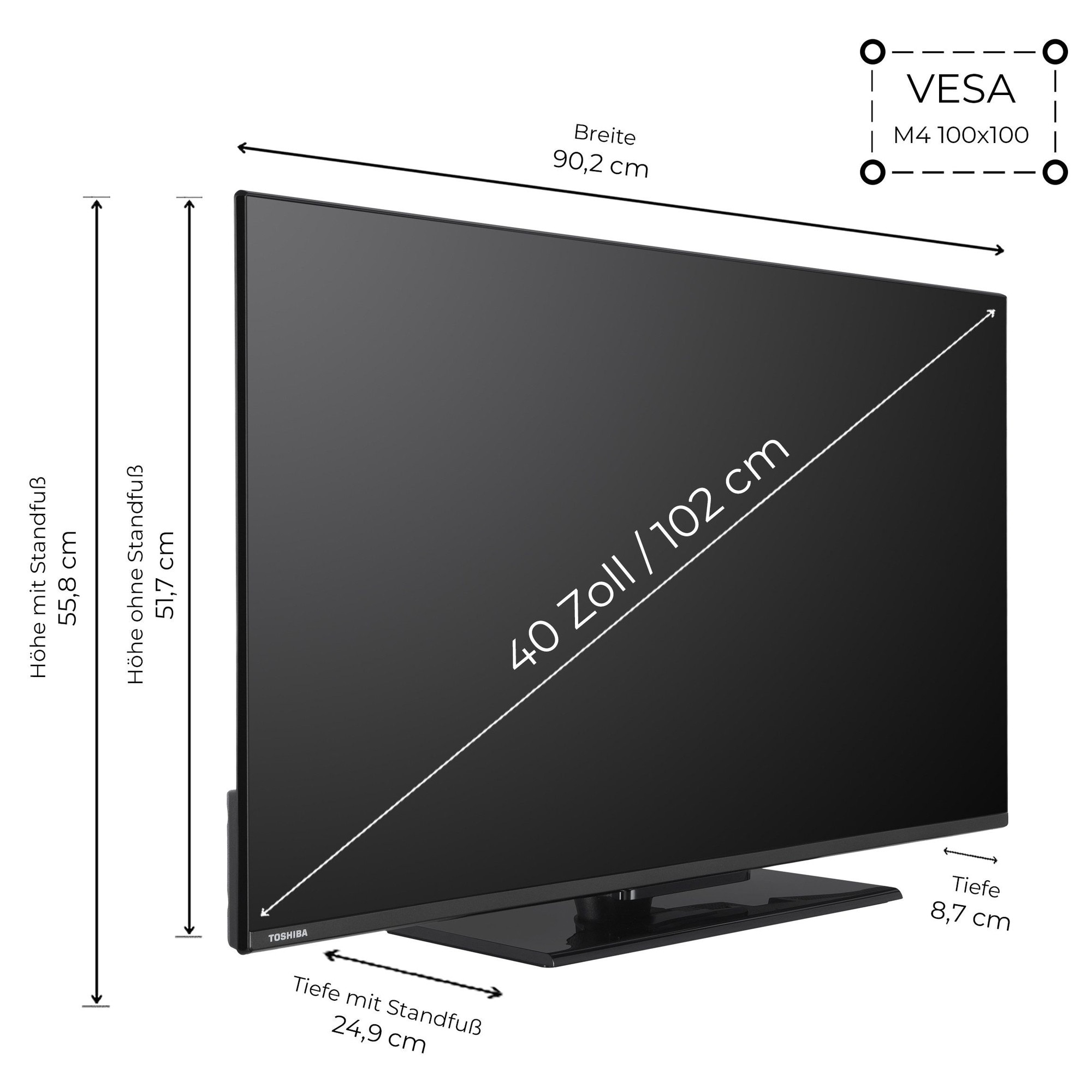Televizor Toshiba, 40 inch, Full HD, HDR10/HLG, Smart TV, 102 cm