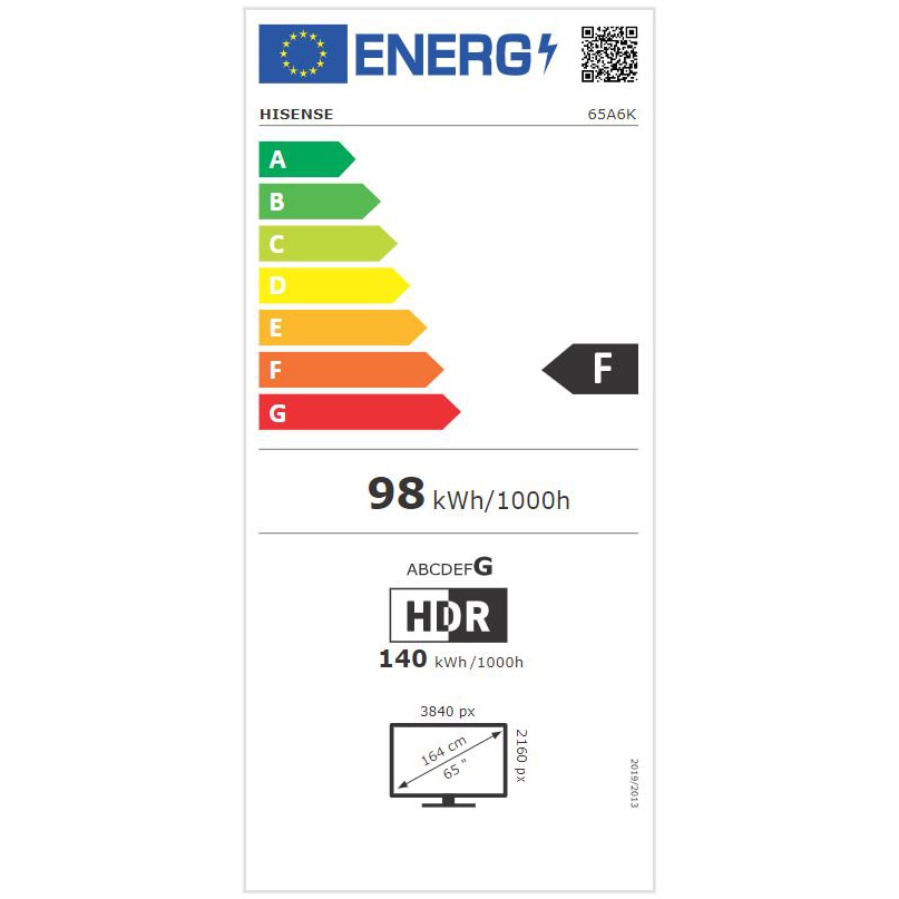 Televizor HISENSE LED 65A6K, 164 cm, Smart, 4K Ultra HD, Clasa F
