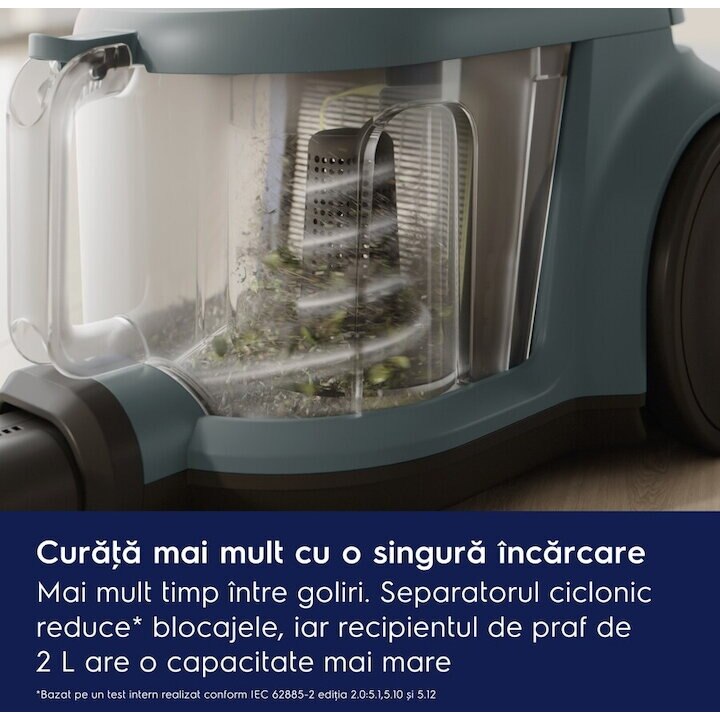 Aspirator fara sac Electrolux EL31C2OG 1000W, capacitate colectare 2 L, nivel de zgomot 78 dB, verde