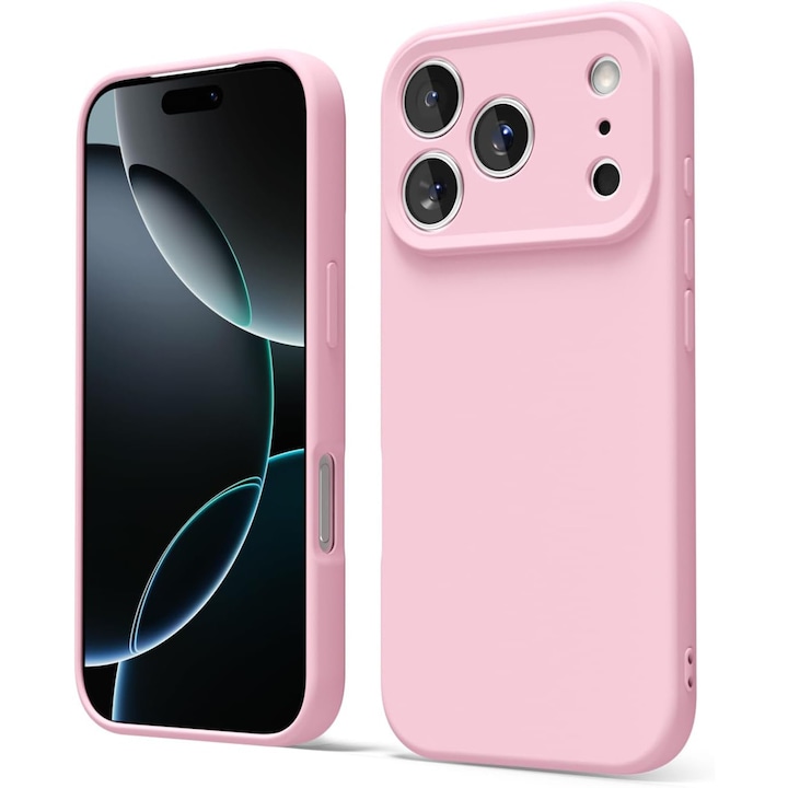 Husa pentru iPhone 17 Pro Max DaDen®, Ultra Slim, Silicon, Calitate Premium, Interior din microfibra, Roz