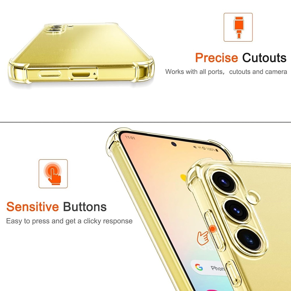 Husa de silicon pentru Samsung Galaxy S25 Plus, Slim Anti-Soc, TPU, Potrivire perfecta, Flexibil, Durabil, Colturi rezistente la impact, Transparenta completa