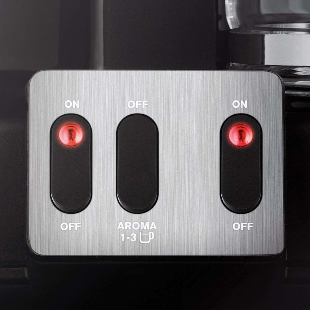 Cafetiera Krups Duothek Plus KM 8508, 1100W, 1L, 10 cesti, Oprire automata, Mentinere la cald, Anti-picurare Negru