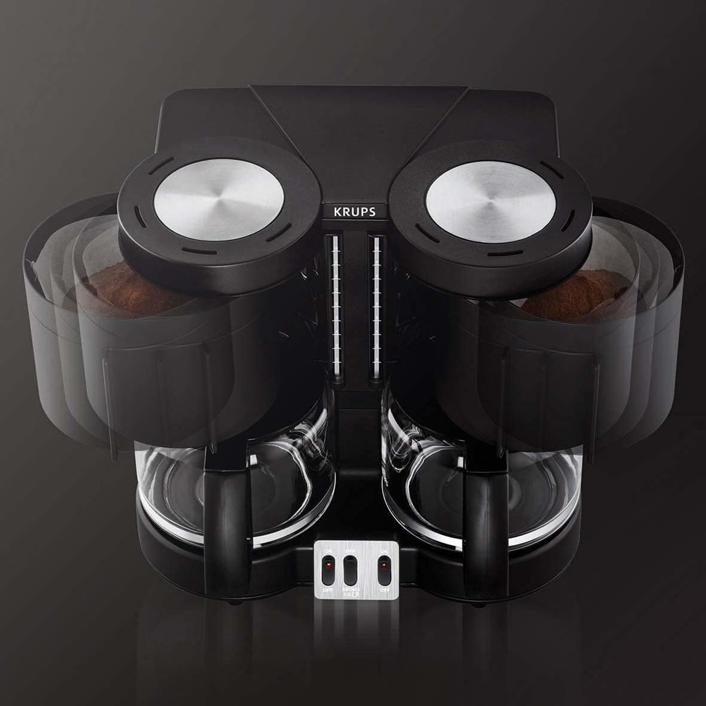 Cafetiera Krups Duothek Plus KM 8508, 1100W, 1L, 10 cesti, Oprire automata, Mentinere la cald, Anti-picurare Negru