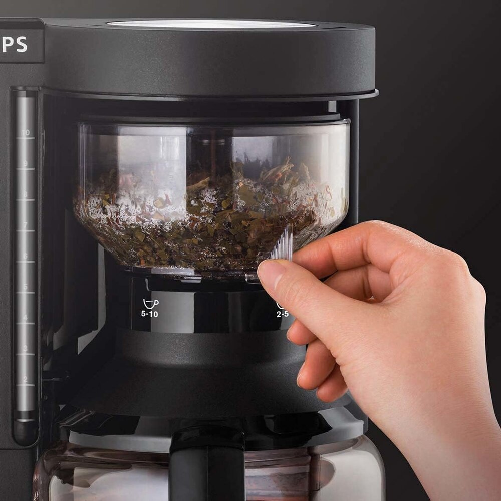 Cafetiera Krups Duothek Plus KM 8508, 1100W, 1L, 10 cesti, Oprire automata, Mentinere la cald, Anti-picurare Negru