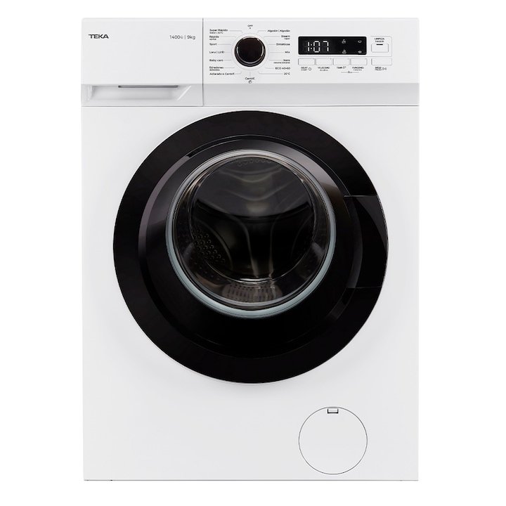 Masina de spalat rufe Teka WMK 40940 WH, 9 kg, 1400 rpm, 15 programe de spalare, 60 cm, Clasa A, alba