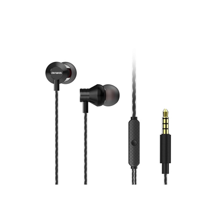 Casti Intra-auriculare Aiwa, ESTM-50BK, Jack 3.5mm, Stereo, Negru