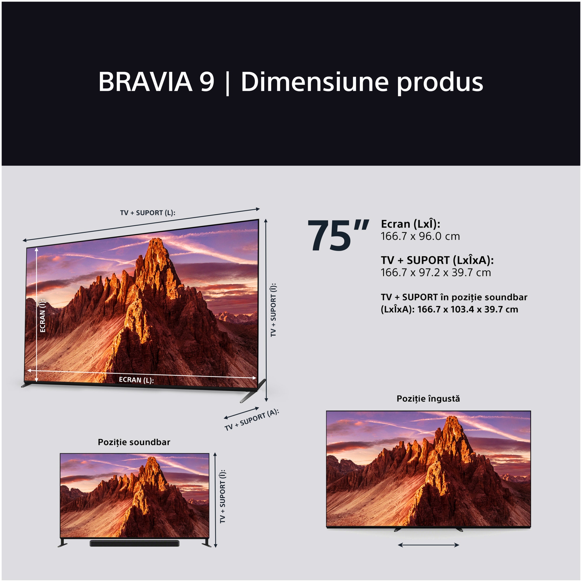 Televizor Sony BRAVIA 9 QLED XR l Mini LED 75XR90, 189 cm, Smart Google TV, 4K Ultra HD, 100 Hz, Clasa D