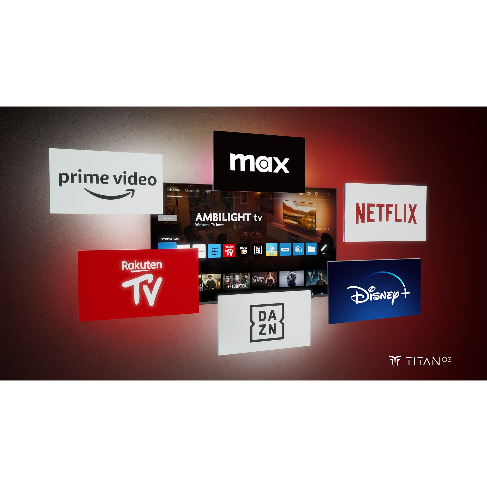 Televizor Philips AMBILIGHT tv QLED 65PUS8209, 164 cm, Smart TV, 4K Ultra HD, Clasa E (Model 2024)