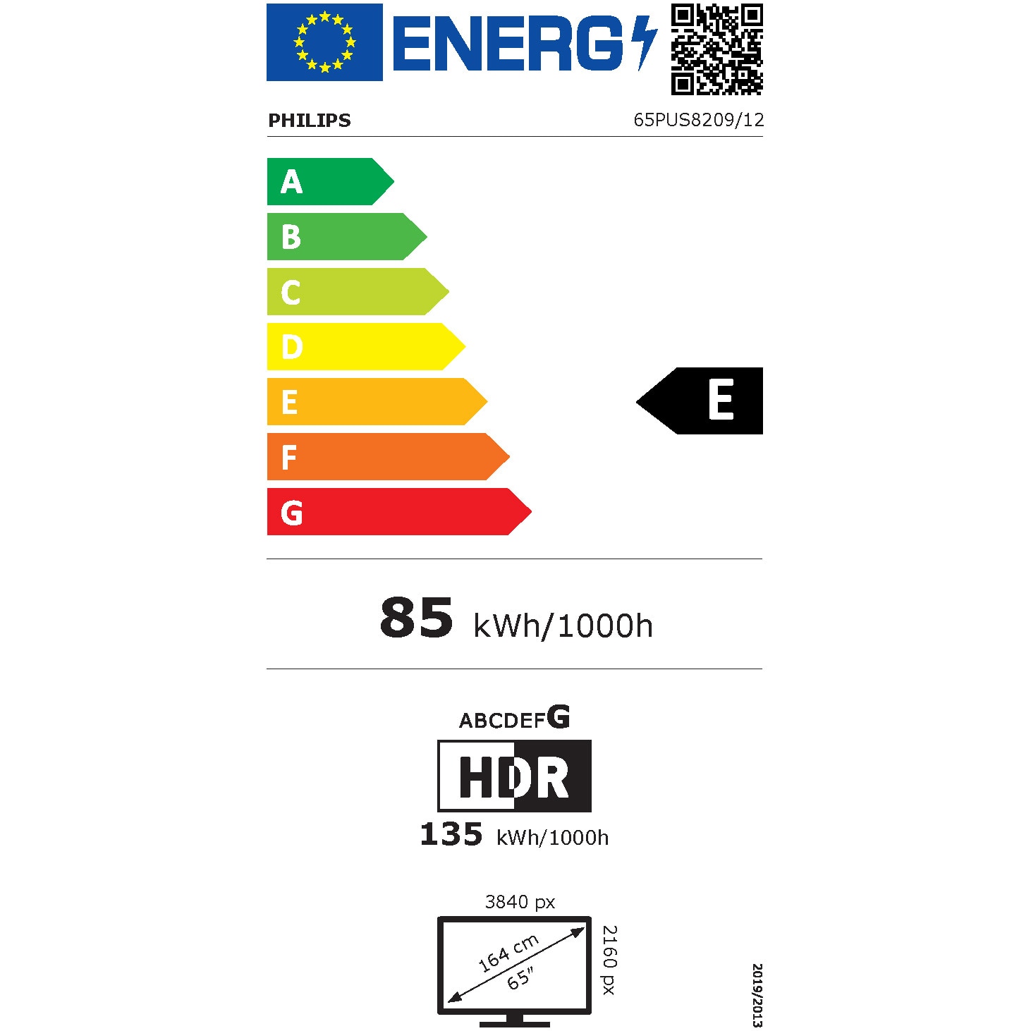Televizor Philips AMBILIGHT tv QLED 65PUS8209, 164 cm, Smart TV, 4K Ultra HD, Clasa E (Model 2024)