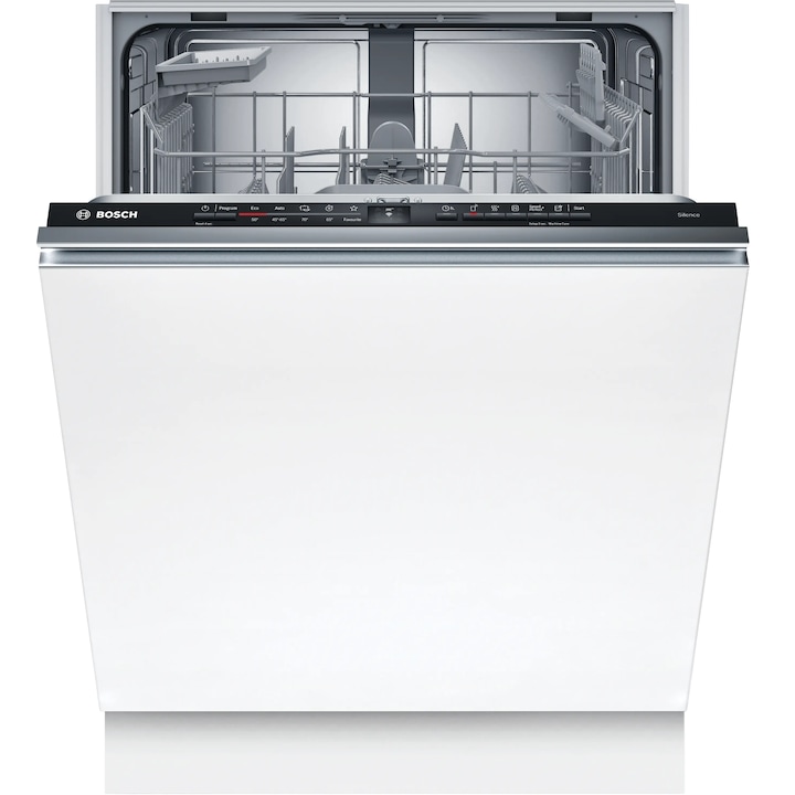 Masina de spalat vase complet incorporabila Bosch Serie 2, SMV2HTX06E, 60cm, 13 seturi, 5 programe, Alb