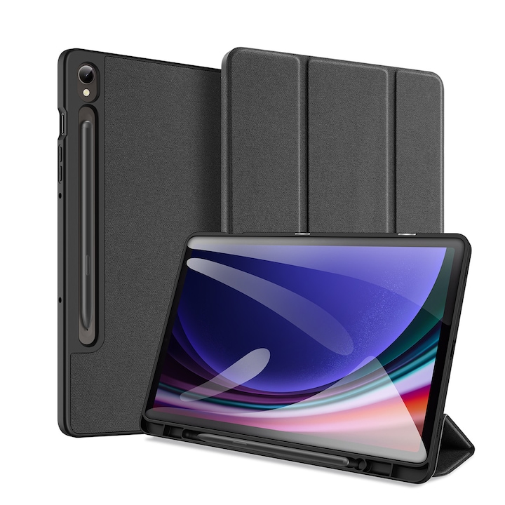 Husă tabletă compatibilă cu Samsung Galaxy Tab S10 FE 10,9 inch (SM-X520, SM-X526) - DUX DUCIS DOMO negru smart case cu suport pentru stylus