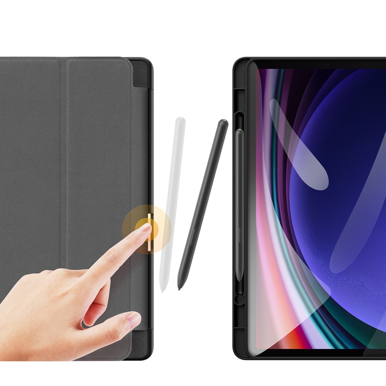Husă tabletă compatibilă cu Samsung Galaxy Tab S10 FE 10,9 inch (SM-X520, SM-X526) - DUX DUCIS DOMO negru smart case cu suport pentru stylus