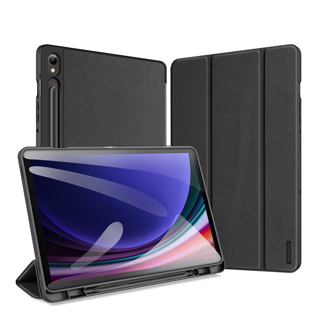 Husă tabletă compatibilă cu Samsung Galaxy Tab S10 FE 10,9 inch (SM-X520, SM-X526) - DUX DUCIS DOMO negru smart case cu suport pentru stylus