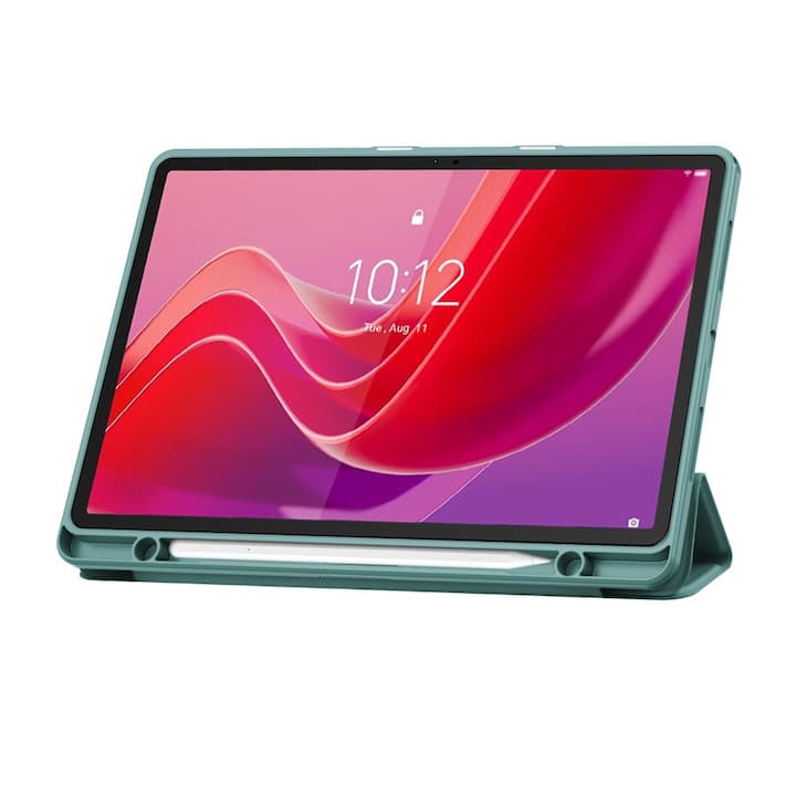 Husa DroolingDog Tech-Protect Smartcase Pen, verde, 11 inch, protecție 360, funcție stand