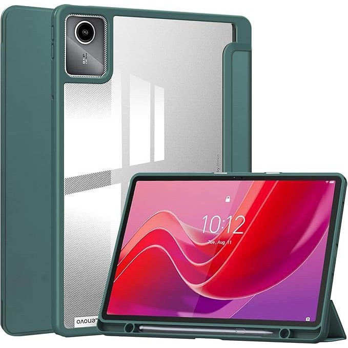 Husa DroolingDog Tech-Protect Smartcase Pen, verde, 11 inch, protecție 360, funcție stand