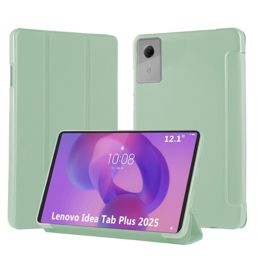 Husa Ultra Slim pentru Lenovo Idea Tab Plus / Tab K12, 12.1" (2025), Silicon TPU, Smart Cover - Verde menta