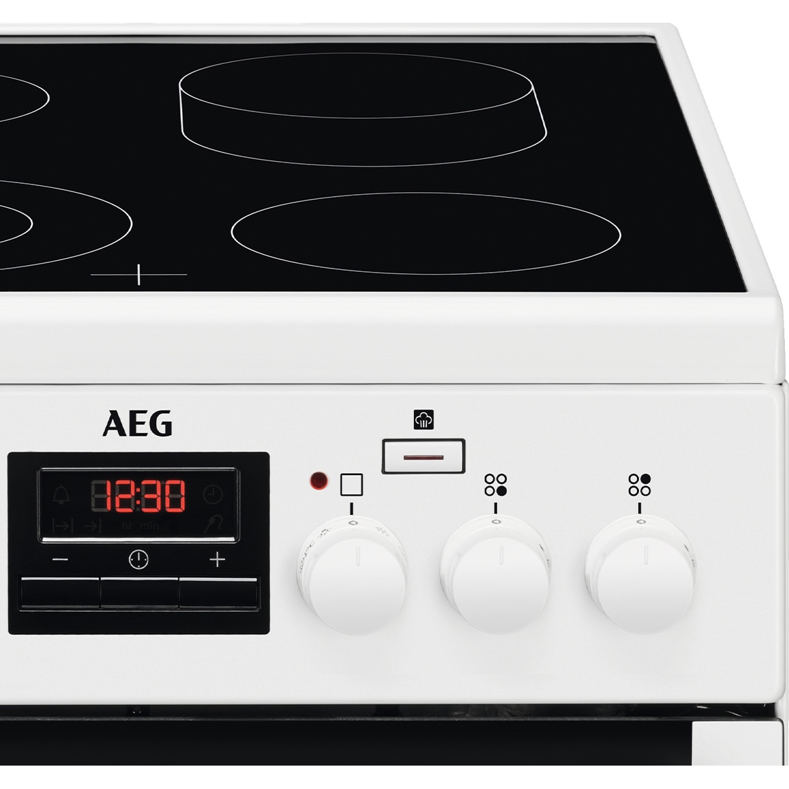 Aragaz AEG CCB56471BW, Plita vitroceramica, 4 zone de gatit, Grill, SteamBake, AirFry, Clasa A, 50 cm, Alb