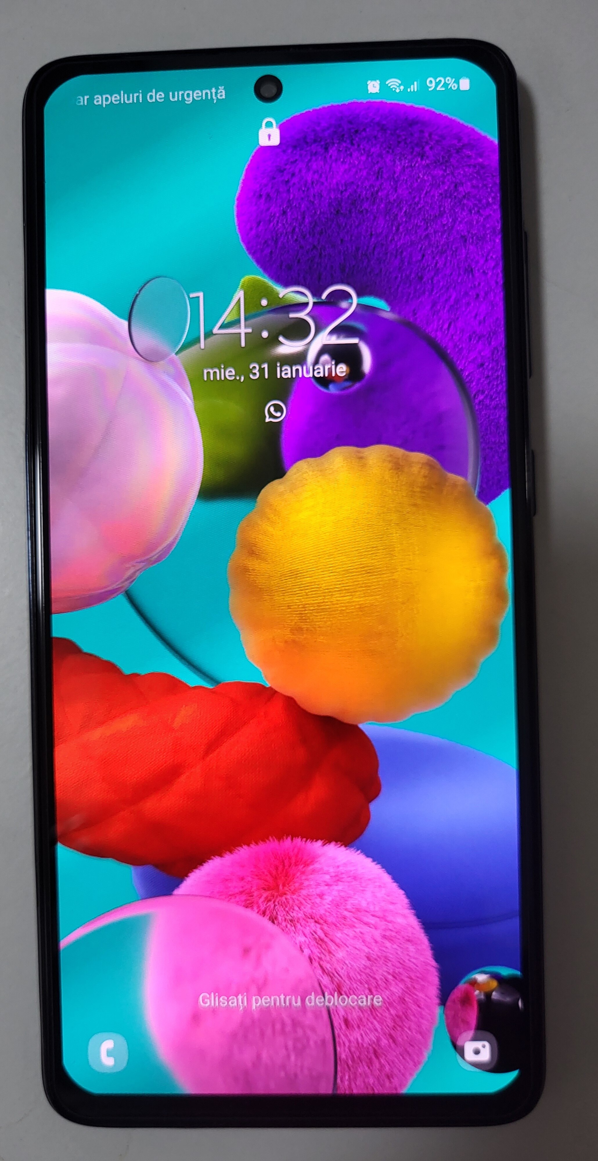 Folie din sticla securizata full cover, cu lipici pe toata suprafata, pentru Samsung Galaxy A51, neagra