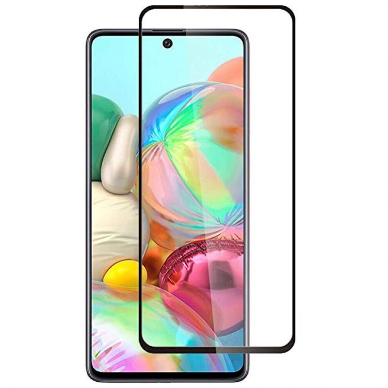 Folie din sticla securizata full cover, cu lipici pe toata suprafata, pentru Samsung Galaxy A51, neagra