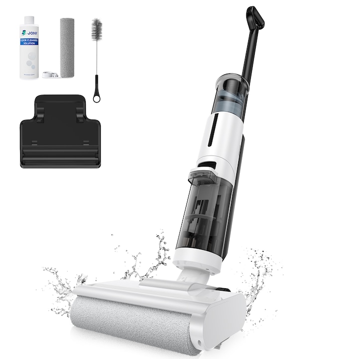Aspirator vertical fara fir, JONR ED12 Lite, 2600*5 mAh, 100㎡, 750ml+450ml, 200W, Autocuratare, Utilizare umeda si uscata, Curatare margini 1 mm, 3.5 kg, Anti-incurcare, Pentru podele dure si par de animale