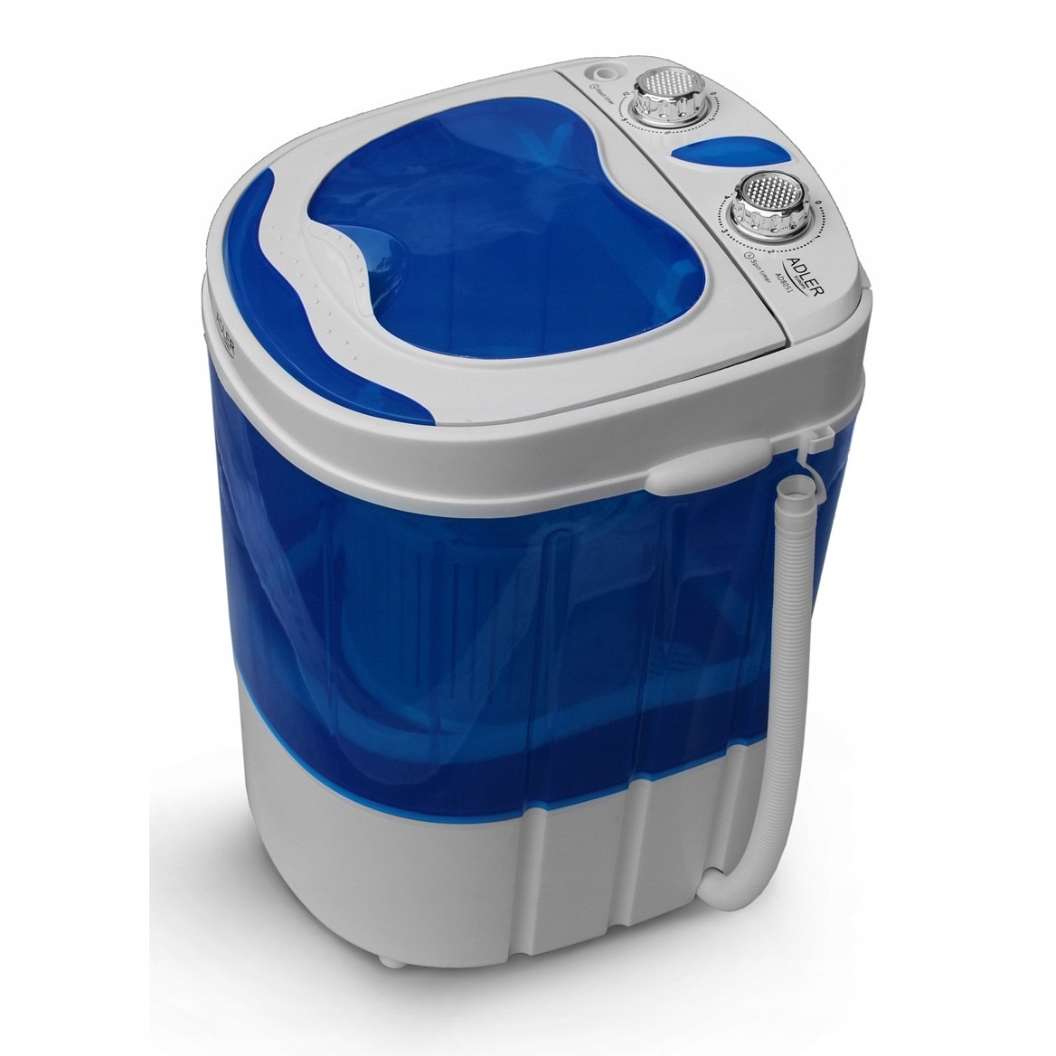 Masina de spalat rufe Adler, turistica, 3kg, alb/bleu, 360x370x530mm