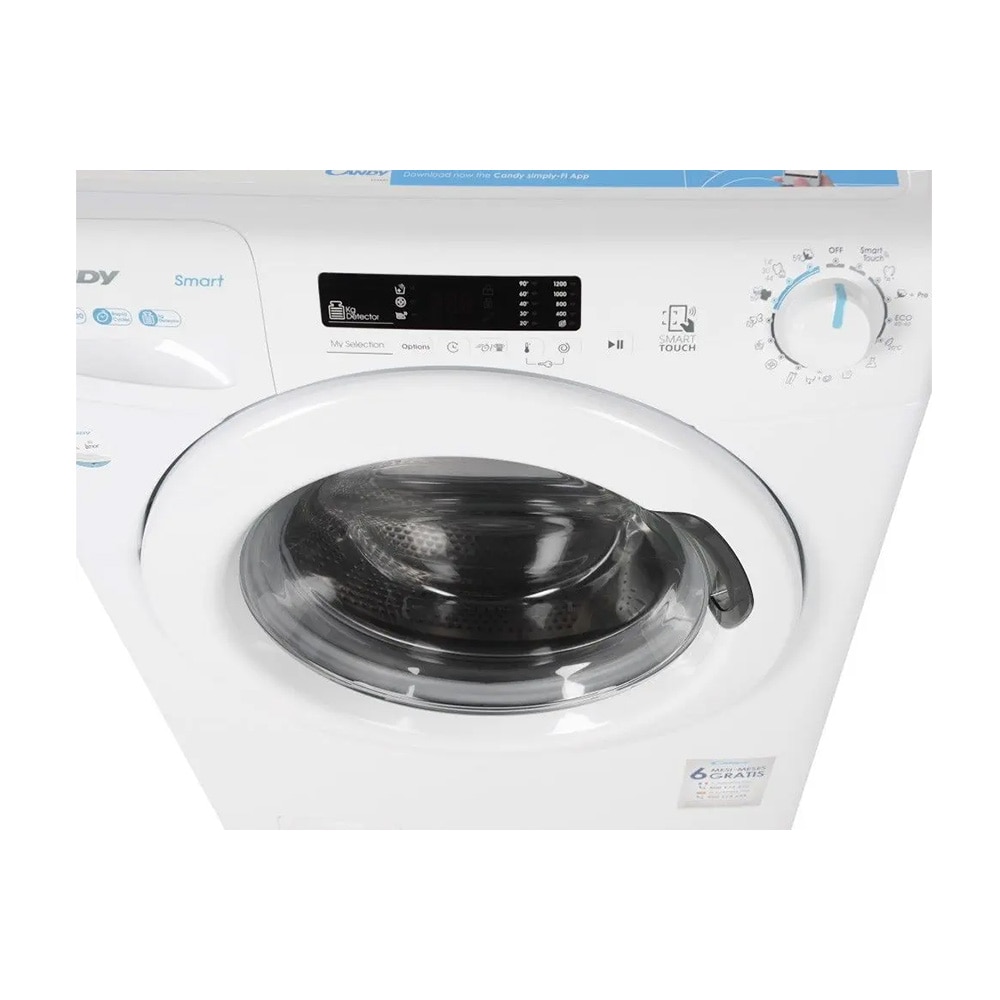 Masina de spalat rufe Candy CS4 1262DE/1-S, Slim, Conectivitate Simply-Fi, NFC, 6 Kg, 1200 pm, Clasa D, Alba