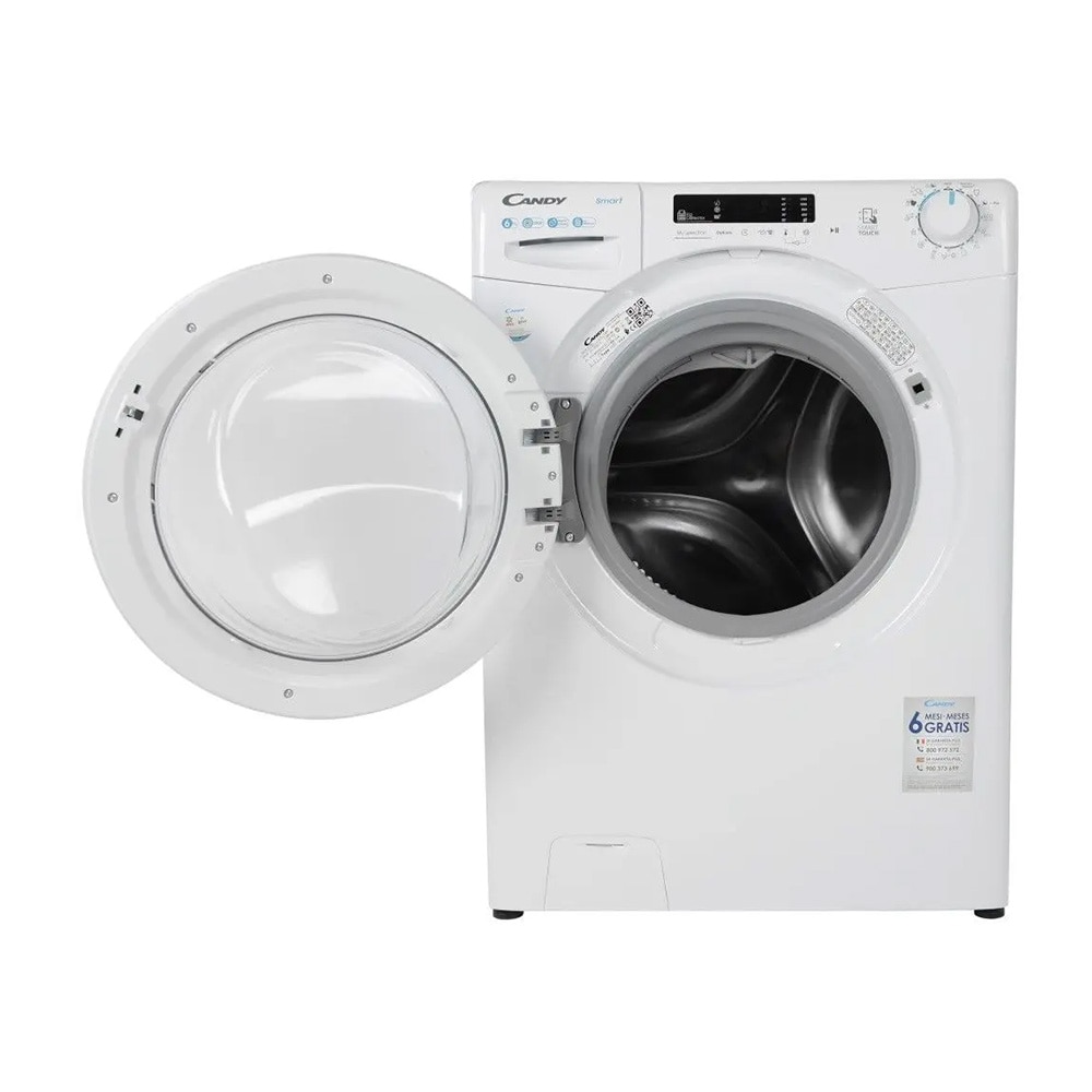 Masina de spalat rufe Candy CS4 1262DE/1-S, Slim, Conectivitate Simply-Fi, NFC, 6 Kg, 1200 pm, Clasa D, Alba