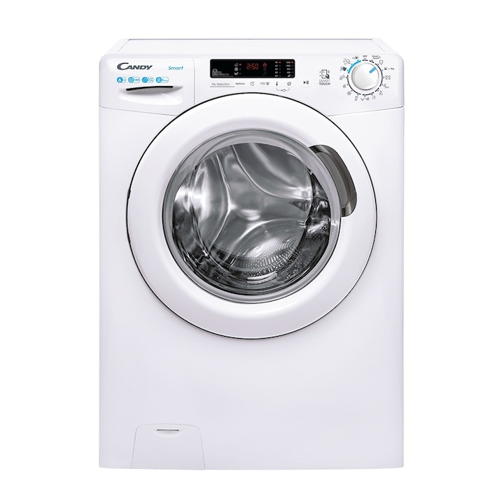 Masina de spalat rufe Candy CS4 1262DE/1-S, Slim, Conectivitate Simply-Fi, NFC, 6 Kg, 1200 pm, Clasa D, Alba