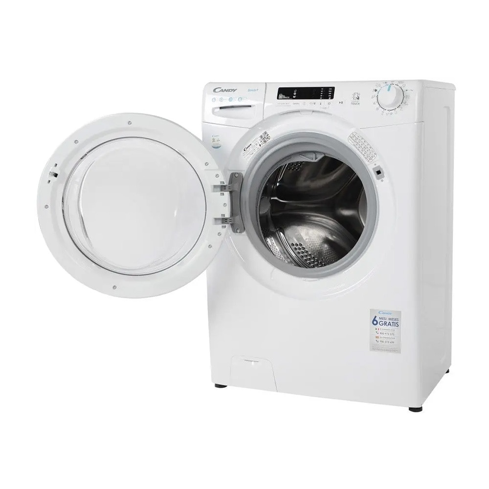 Masina de spalat rufe Candy CS4 1262DE/1-S, Slim, Conectivitate Simply-Fi, NFC, 6 Kg, 1200 pm, Clasa D, Alba