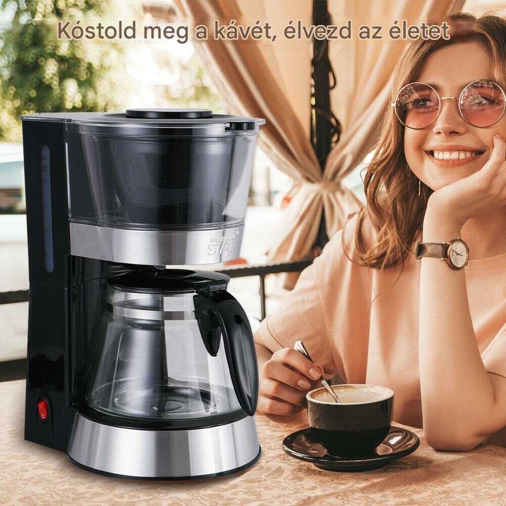 Cafetieră cu picurare, WINNING STAR ST-9712 1.2L, Oțel inoxidabil/Sticlă