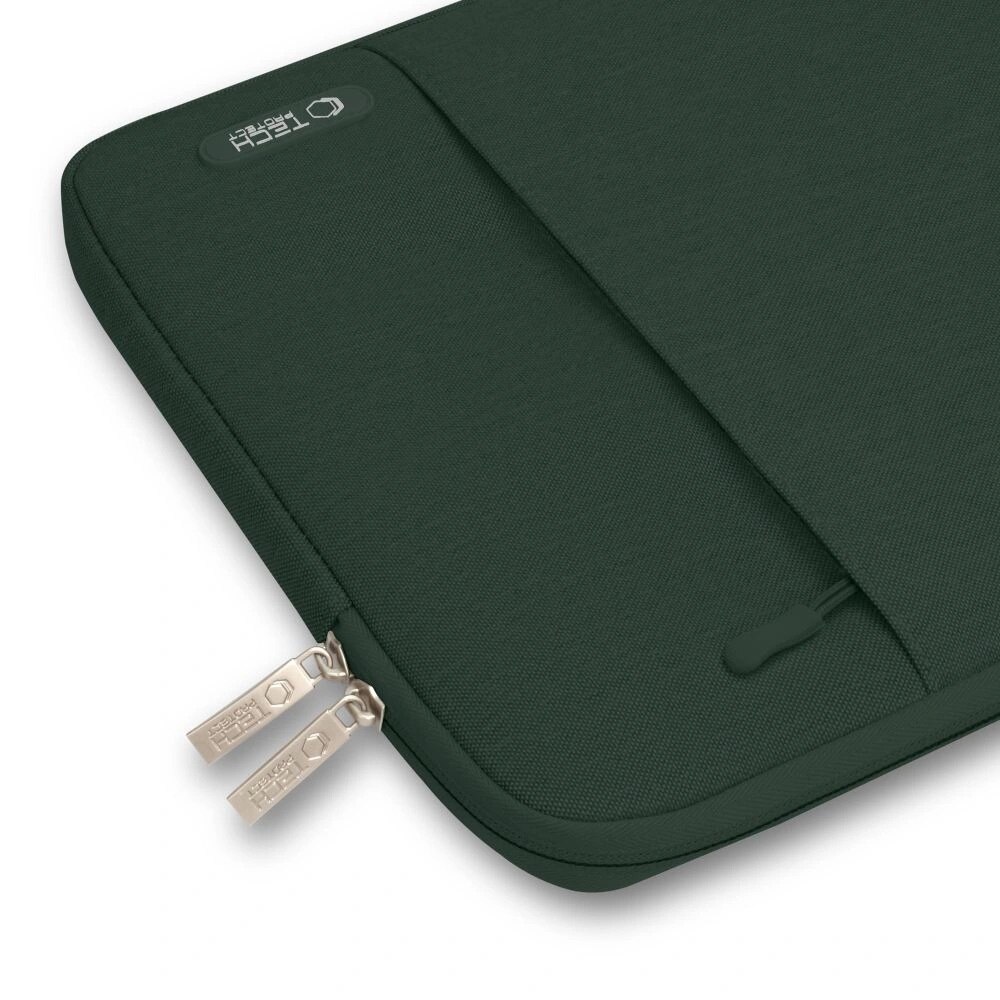 Etui laptop Tech-Protect Sleevy, 15-16 inch, verde inchis, 41,5x29x2,5cm